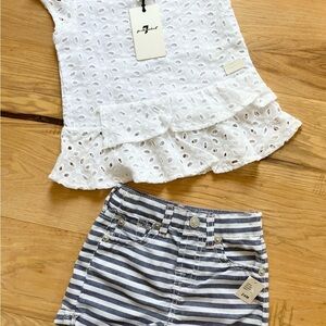 NWT - 7 for all mankind short set - 24 mos